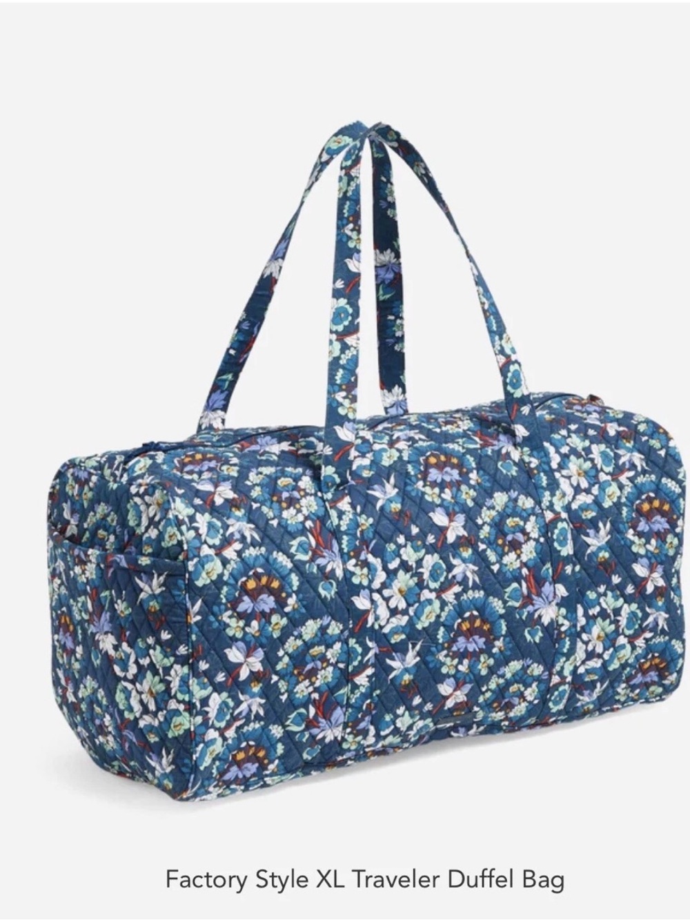 Vera Bradley XL Traveler Duffel Bag Floral Bursts Quilted Cotton Travel NWT
